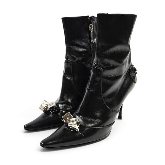 Dior Shoes - Christian Dior by Galliano FW 2004 Black Gambler Ankle Boots - IT 36.5 (6.5)